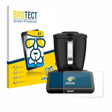 Face avant d’un emballage produit avec le logo de la marque BROTECT. À côté, l’appareil Vorwerk Bimby TM7 est représenté avec 
