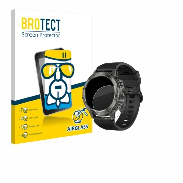 Face avant d’un emballage produit avec le logo de la marque BROTECT. À côté, l’appareil TIMU S81 1.39