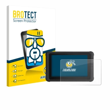 Face avant d’un emballage produit avec le logo de la marque BROTECT. À côté, l’appareil Webfleet PRO 8475 est représenté avec 