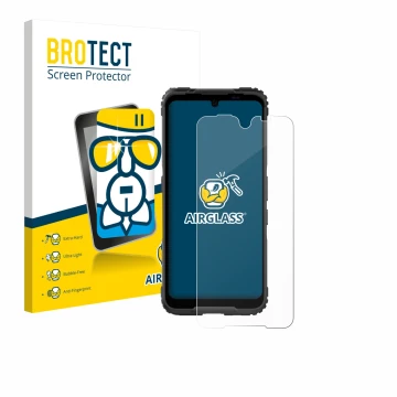 Face avant d’un emballage produit avec le logo de la marque BROTECT. À côté, l’appareil Hammer Blade 5G est représenté avec la