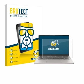 Face avant d’un emballage produit avec le logo de la marque BROTECT. À côté, l’appareil Lenovo Chromebook Plus 14 est représen