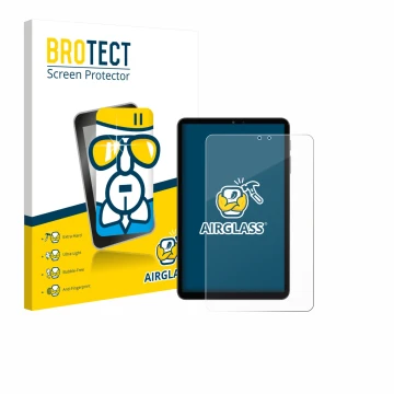 Face avant d’un emballage produit avec le logo de la marque BROTECT. À côté, l’appareil Alldocube iPlay 70 mini Pro est représ