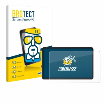 Face avant d’un emballage produit avec le logo de la marque BROTECT. À côté, l’appareil Doogee V Pad 12