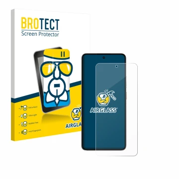 Face avant d’un emballage produit avec le logo de la marque BROTECT. À côté, l’appareil realme P3 5G est représenté avec la pr