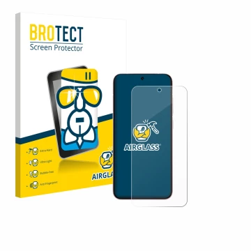 Face avant d’un emballage produit avec le logo de la marque BROTECT. À côté, l’appareil Vivo X200 FE est représenté avec la pr