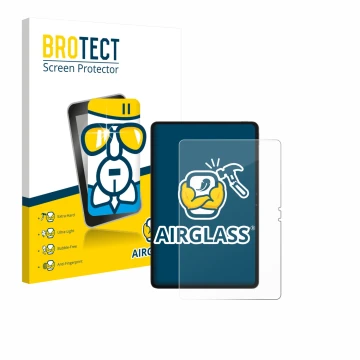 Face avant d’un emballage produit avec le logo de la marque BROTECT. À côté, l’appareil Blackview MEGA 3 est représenté avec l