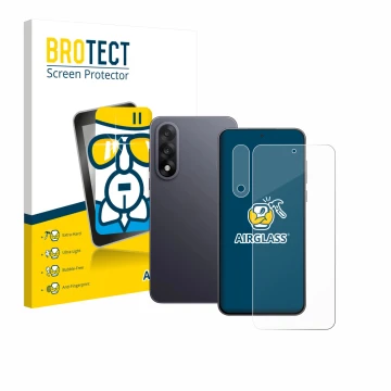 Face avant d’un emballage produit avec le logo de la marque BROTECT. À côté, l’appareil OnePlus Nord 5 (Avant+Caméra) est repr