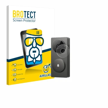 Face avant d’un emballage produit avec le logo de la marque BROTECT. À côté, l’appareil Aqara Hub G410 est représenté avec la 