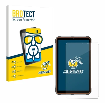 Face avant d’un emballage produit avec le logo de la marque BROTECT. À côté, l’appareil Blackview Active 5 est représenté avec