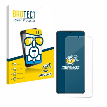 Face avant d’un emballage produit avec le logo de la marque BROTECT. À côté, l’appareil Oukitel C1 est représenté avec la prot