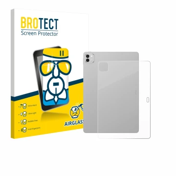 Face avant d’un emballage produit avec le logo de la marque BROTECT. À côté, l’appareil Honor Magicpad 3 (Arrière) est représe