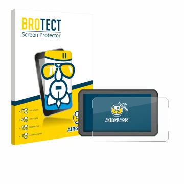 Face avant d’un emballage produit avec le logo de la marque BROTECT. À côté, l’appareil BOUWOIMA Motorrad Carplay B7 7