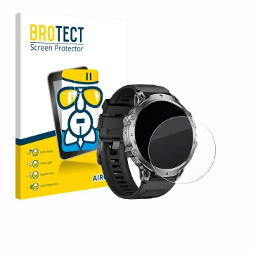 Face avant d’un emballage produit avec le logo de la marque BROTECT. À côté, l’appareil LIGE EF13 1.85