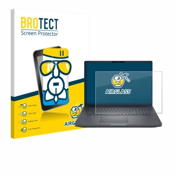 Face avant d’un emballage produit avec le logo de la marque BROTECT. À côté, l’appareil Dell Pro Max 18 est représenté avec la