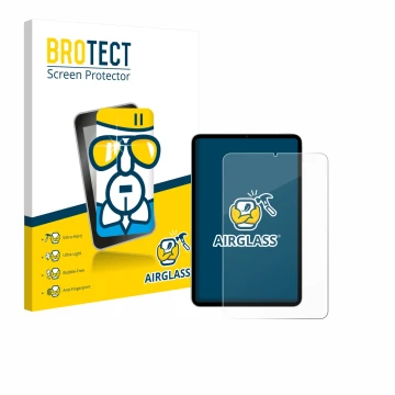 Face avant d’un emballage produit avec le logo de la marque BROTECT. À côté, l’appareil Xiaomi Pad Mini est représenté avec la