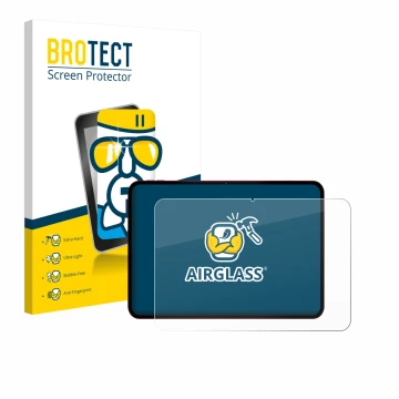 Face avant d’un emballage produit avec le logo de la marque BROTECT. À côté, l’appareil Teclast T65 Plus est représenté avec l