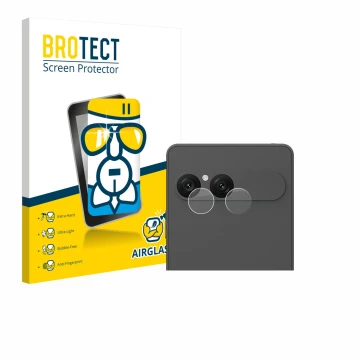 Face avant d’un emballage produit avec le logo de la marque BROTECT. À côté, l’appareil Sony Xperia 10 VII (Caméra UNIQUEMENT)