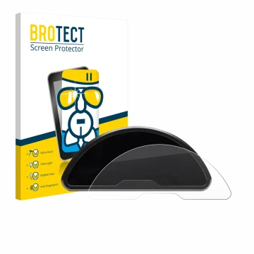 Face avant d’un emballage produit avec le logo de la marque BROTECT. À côté, l’appareil motogadget motoscope pro est représent