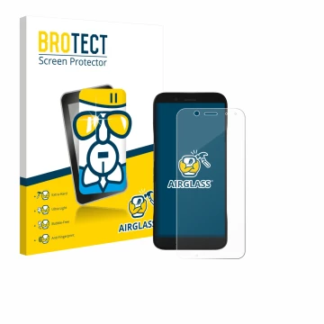 Face avant d’un emballage produit avec le logo de la marque BROTECT. À côté, l’appareil Datalogic Memor 17 HC est représenté a
