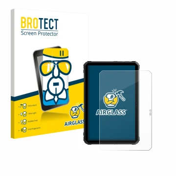 Face avant d’un emballage produit avec le logo de la marque BROTECT. À côté, l’appareil Blackview Active 7 est représenté avec