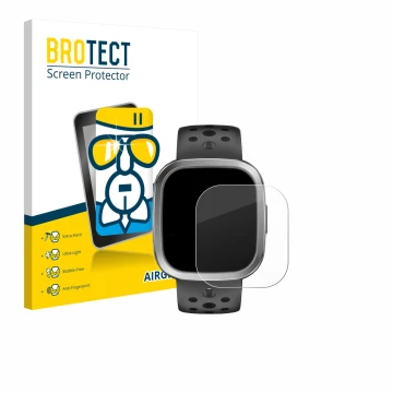 Face avant d’un emballage produit avec le logo de la marque BROTECT. À côté, l’appareil YYKY Smartwatch 1.72