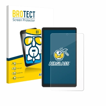 Face avant d’un emballage produit avec le logo de la marque BROTECT. À côté, l’appareil Ulefone Tab A9 Pro est représenté avec