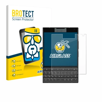 Face avant d’un emballage produit avec le logo de la marque BROTECT. À côté, l’appareil Unihertz Titan 2 est représenté avec l