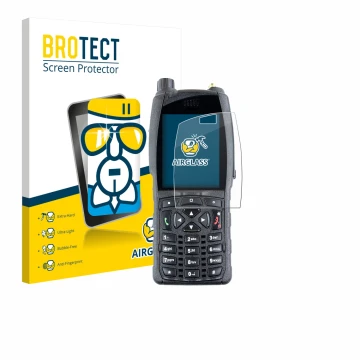 Face avant d’un emballage produit avec le logo de la marque BROTECT. À côté, l’appareil Sepura SC2020 est représenté avec la p