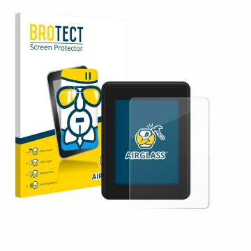 Face avant d’un emballage produit avec le logo de la marque BROTECT. À côté, l’appareil Neodrives simplyDisplay est représenté