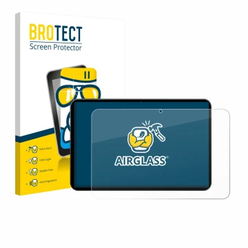 Face avant d’un emballage produit avec le logo de la marque BROTECT. À côté, l’appareil Tabwee T60 PRO 13.4