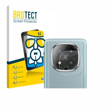 Face avant d’un emballage produit avec le logo de la marque BROTECT. À côté, l’appareil Xiaomi Redmi Note 14 Pro Plus 5G (Camé