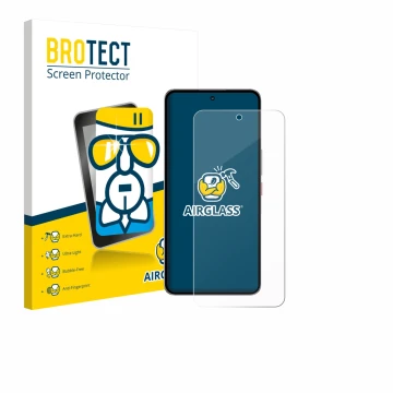 Face avant d’un emballage produit avec le logo de la marque BROTECT. À côté, l’appareil Nubia Neo 3 GT 5G est représenté avec 