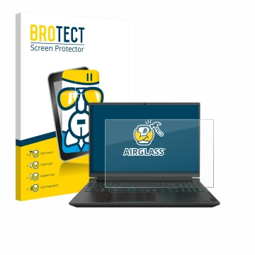 Face avant d’un emballage produit avec le logo de la marque BROTECT. À côté, l’appareil Gigabyte G6X est représenté avec la pr
