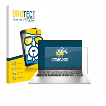 Face avant d’un emballage produit avec le logo de la marque BROTECT. À côté, l’appareil MSI Prestige A16 AI+ est représenté av