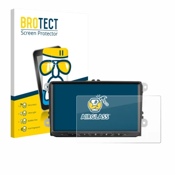 Face avant d’un emballage produit avec le logo de la marque BROTECT. À côté, l’appareil Zenec Z-E2065 est représenté avec la p