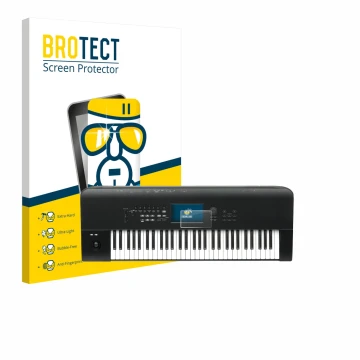 Face avant d’un emballage produit avec le logo de la marque BROTECT. À côté, l’appareil KORG Nautilus 61 est représenté avec l