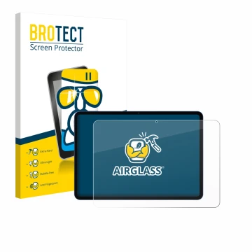 Face avant d’un emballage produit avec le logo de la marque BROTECT. À côté, l’appareil Xiaomi Poco Pad X1 est représenté avec