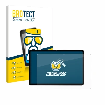 Face avant d’un emballage produit avec le logo de la marque BROTECT. À côté, l’appareil Xiaomi Poco Pad M1 est représenté avec