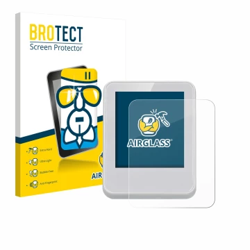 Face avant d’un emballage produit avec le logo de la marque BROTECT. À côté, l’appareil Bresser ClimaTemp Thermomètre d'ambian