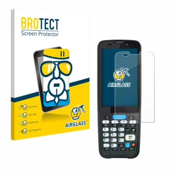 Face avant d’un emballage produit avec le logo de la marque BROTECT. À côté, l’appareil Unitech HT330 est représenté avec la p