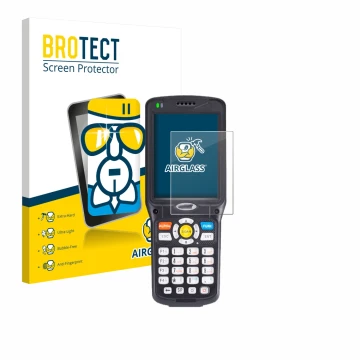 Face avant d’un emballage produit avec le logo de la marque BROTECT. À côté, l’appareil Unitech HT510 est représenté avec la p