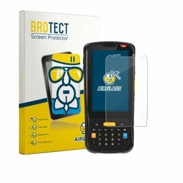Face avant d’un emballage produit avec le logo de la marque BROTECT. À côté, l’appareil Newland MT65 Beluga V est représenté a