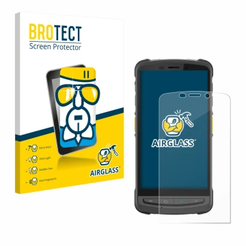 Face avant d’un emballage produit avec le logo de la marque BROTECT. À côté, l’appareil Newland MT9055 Orca III est représenté
