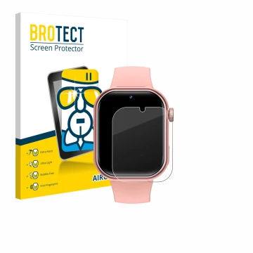 Face avant d’un emballage produit avec le logo de la marque BROTECT. À côté, l’appareil Naixues Kids Smartwatch GPS est représ
