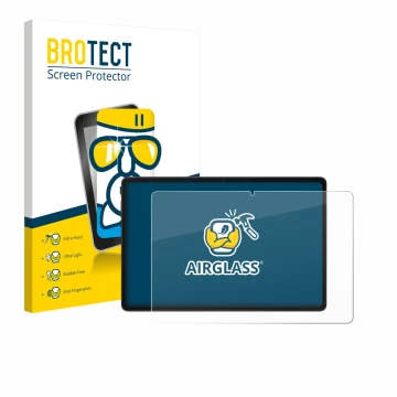 Face avant d’un emballage produit avec le logo de la marque BROTECT. À côté, l’appareil Alldocube iPlay 70E est représenté ave