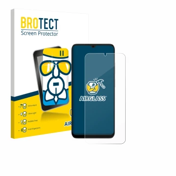Face avant d’un emballage produit avec le logo de la marque BROTECT. À côté, l’appareil Doogee Note 56X est représenté avec la