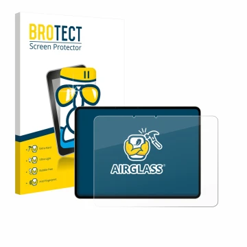 Face avant d’un emballage produit avec le logo de la marque BROTECT. À côté, l’appareil realme Pad 3 est représenté avec la pr