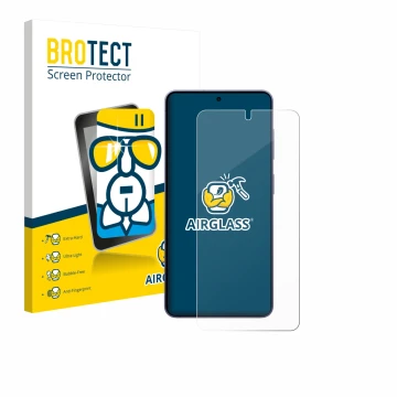 Face avant d’un emballage produit avec le logo de la marque BROTECT. À côté, l’appareil Samsung Galaxy S26 est représenté avec