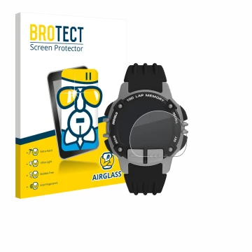 Face avant d’un emballage produit avec le logo de la marque BROTECT. À côté, l’appareil Timex Ironman TW5M63200 est représenté