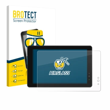 Face avant d’un emballage produit avec le logo de la marque BROTECT. À côté, l’appareil Lilliput 719/T 7